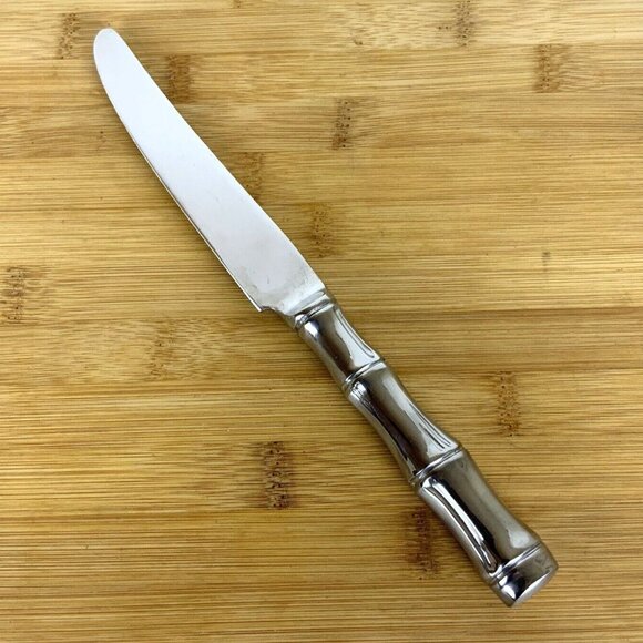 Lifetime Cutlery IC Bamboo Set of 4 Dinner Knives Stainless Steel Flatware Japan - Picture 2 of 5